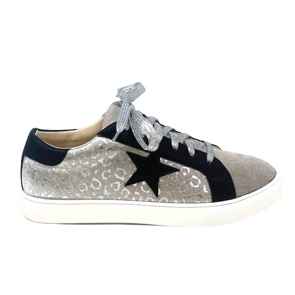 NEW CAMEL THREADS women's lone star leopard sneakers in grey